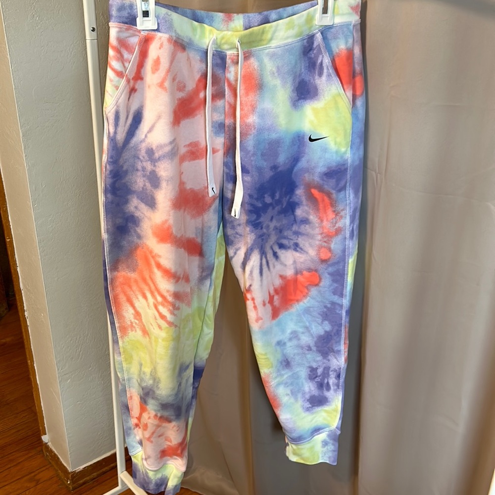 Nike Womens Dri-Fit Get Fit Tie Dye Fleece Ankle Jogger Sweatpants Size M